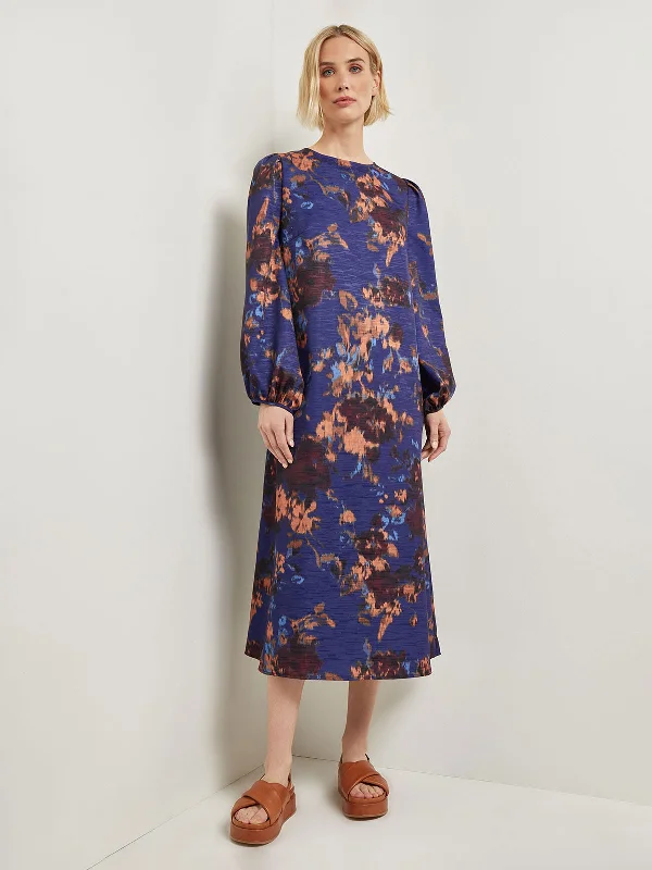 A-Line Printed Woven Maxi Dress Stylish One-Shoulder Maxi Dress