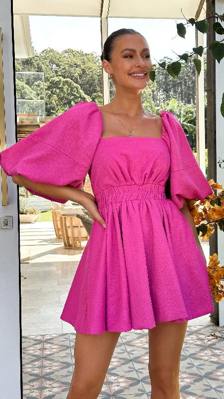 Amayah Mini Dress - Pink Comfortable Ruffle Mini Dress