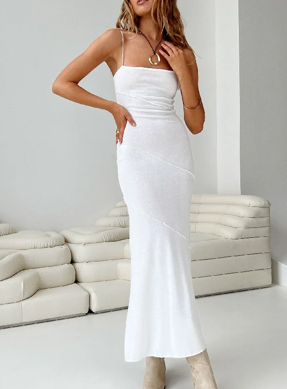 Andros Maxi Dress White Elegant Silk Maxi Dress