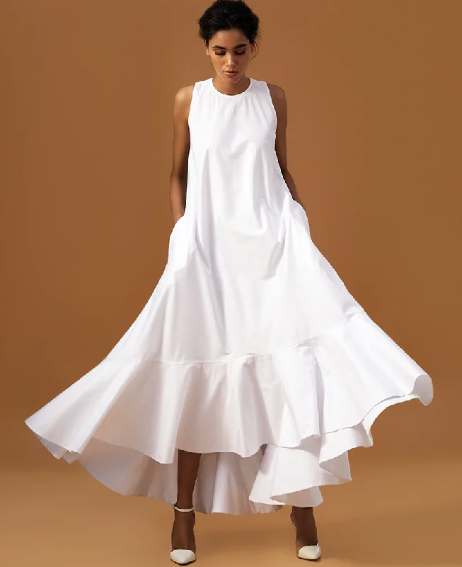 Bias Maxi Dress Elegant Tiered Maxi Dress