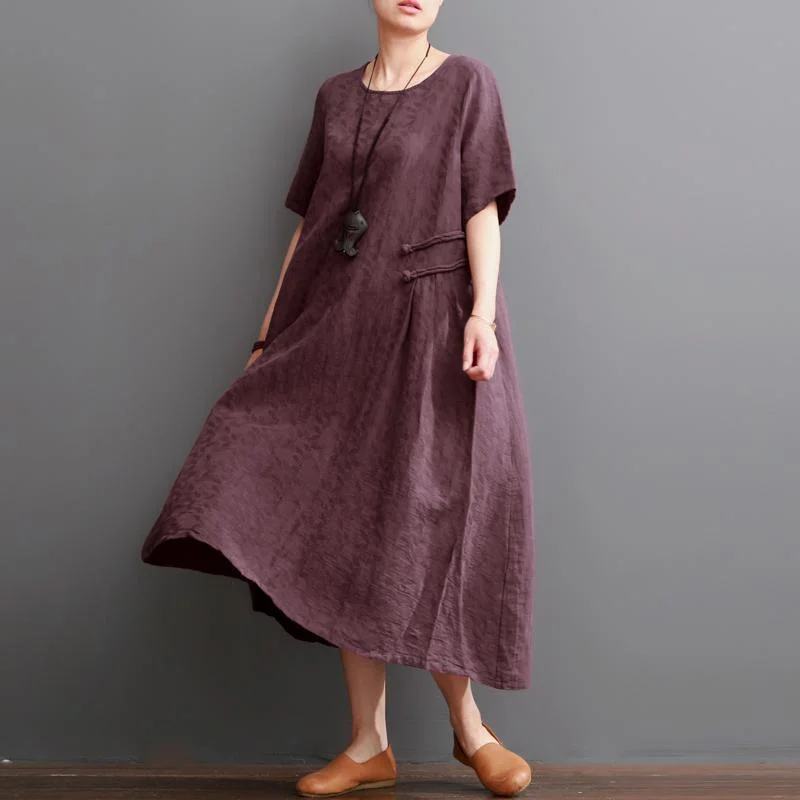 Burgundy summer linen dresses short sleeve maxi dress oversize Fashionable Asymmetrical Maxi Dress Burgundy summer linen dresses short sleeve maxi dress oversize Fashionable Asymmetrical Maxi Dress
