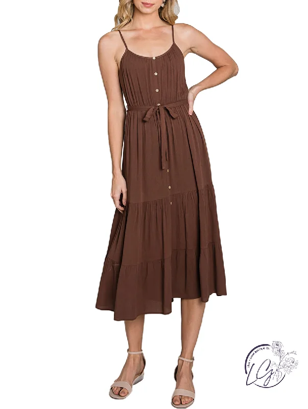 Coffee Date Tiered Maxi Dress Fashionable Chiffon Tiered Maxi Dress