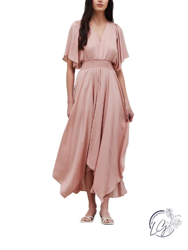 Daydreaming Uneven Hem Maxi Dress Cozy Cold-Shoulder Maxi Dress