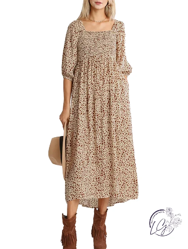 Forever and Always Animal Print Maxi Dress Elegant Maxi Dress with Pockets
