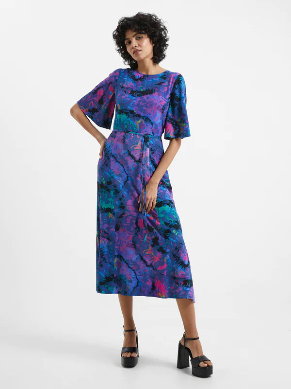 French Connection Gabriella Delph Midi Dress-Blue Depths-71VFV Chic Bohemian Midi Dress French Connection Gabriella Delph Midi Dress-Blue Depths-71VFV Chic Bohemian Midi Dress