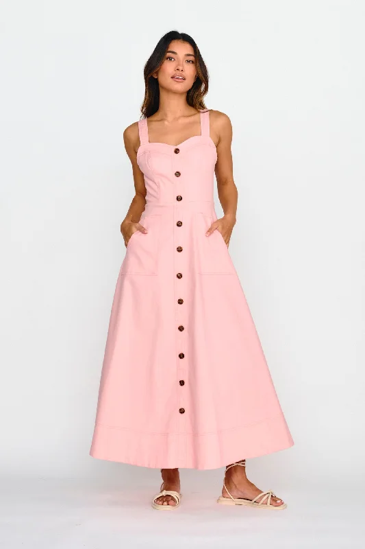 Laureen Pocket Maxi Dress Blush Stylish Empire Waist Maxi Dress
