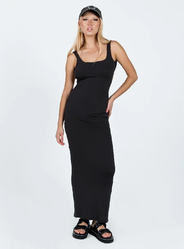 Merlino Maxi Dress Black Stylish Boho Maxi Dress