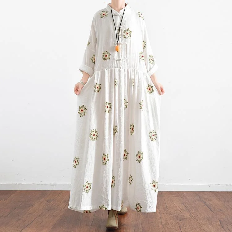 New White Prints Maxi Dress Plus Size Casual Dresses Long Sleeve Gowns Cozy Longline Maxi Dress New White Prints Maxi Dress Plus Size Casual Dresses Long Sleeve Gowns Cozy Longline Maxi Dress