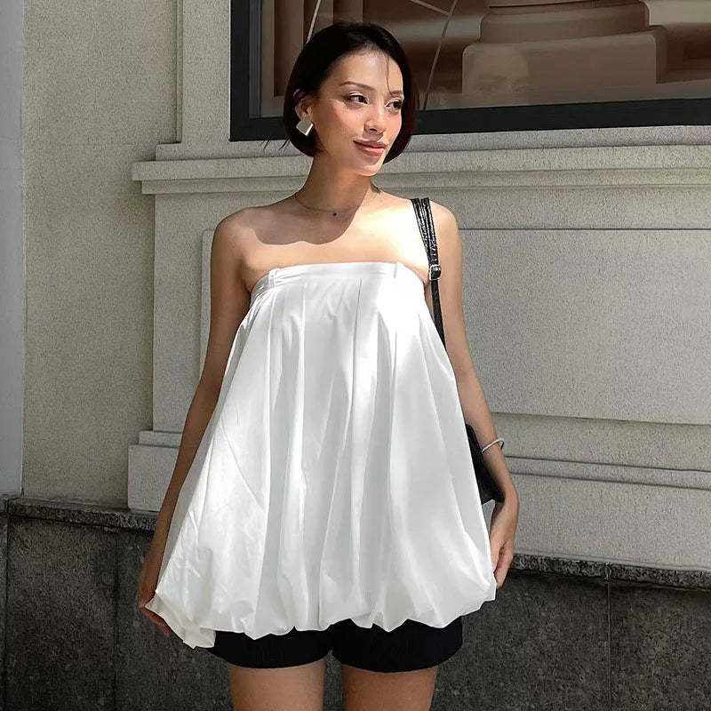 New White Strapless Loose Ruched Backless Splice Casual Mini Dress Trendy Floral Mini Dress New White Strapless Loose Ruched Backless Splice Casual Mini Dress Trendy Floral Mini Dress