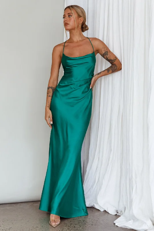 Palma Low Back Strappy Maxi Dress Emerald Chic Sleeveless Maxi Dress