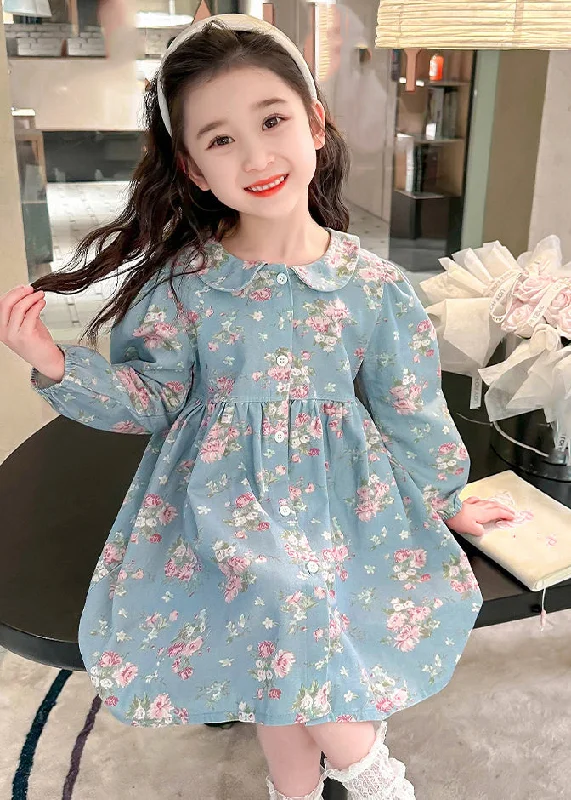 Style Blue Peter Pan Collar Patchwork Kids Maxi Dress Fall SS1043 Comfortable Ruffle Hem Maxi Dress Style Blue Peter Pan Collar Patchwork Kids Maxi Dress Fall SS1043 Comfortable Ruffle Hem Maxi Dress