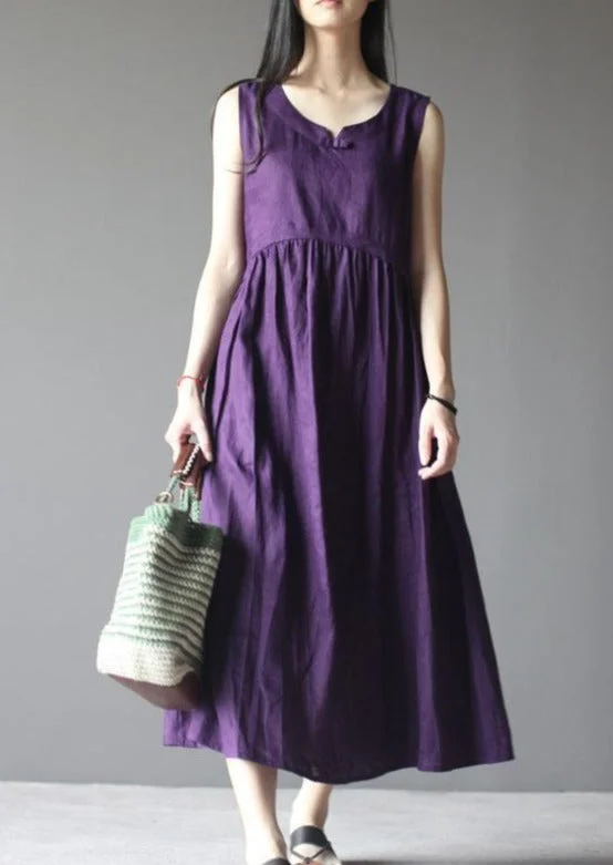 Violet Linen Sundress Sleeveless Summer Dress Plus Size Maxi Dresses Stylish Boho Maxi Dress Violet Linen Sundress Sleeveless Summer Dress Plus Size Maxi Dresses Stylish Boho Maxi Dress