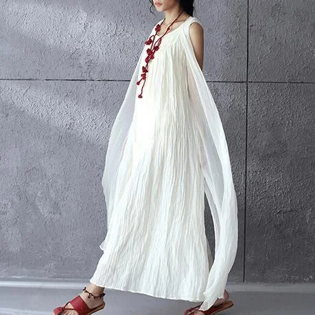 White flowy linen maxi dress sunderss holiday summer dresses Comfortable Fit-and-Flare Maxi Dress White flowy linen maxi dress sunderss holiday summer dresses Comfortable Fit-and-Flare Maxi Dress