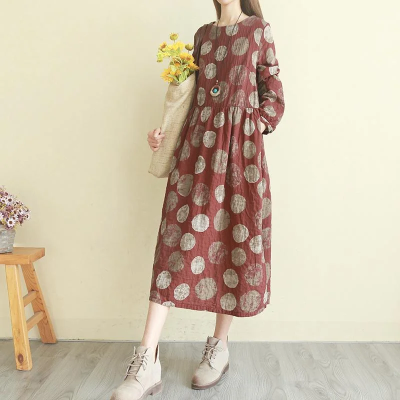 Women Red Dotted Chiffon Clothes For Metropolitan Museum O-Neck Patchwork Maxi Dress (Limited Stock) Fashionable High-Low Maxi Dress Women Red Dotted Chiffon Clothes For Metropolitan Museum O-Neck Patchwork Maxi Dress (Limited Stock) Fashionable High-Low Maxi Dress