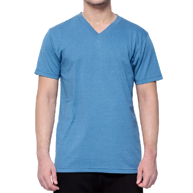 2587 Premium V Neck Tee* Denim Fabric Leather Fabric Suede Fabric