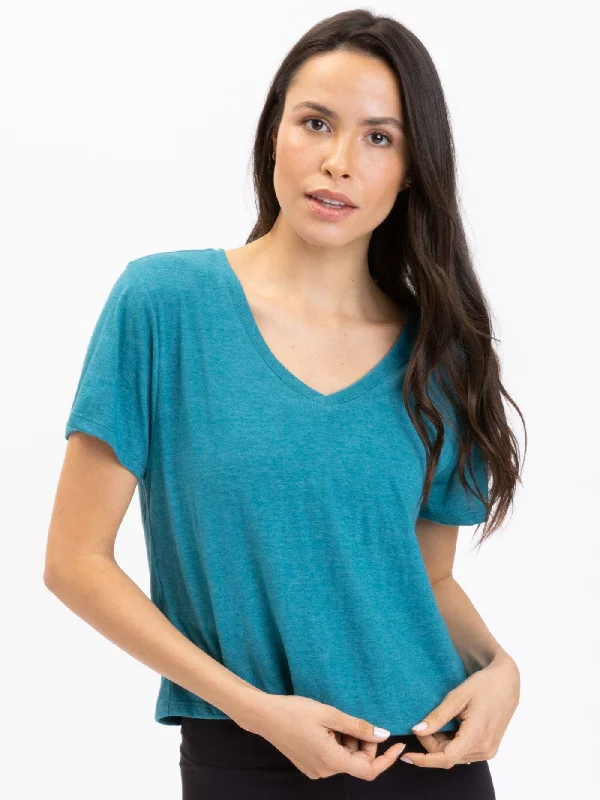 Ada Triblend V-Neck Tee Polka Dot Checkered Tartan