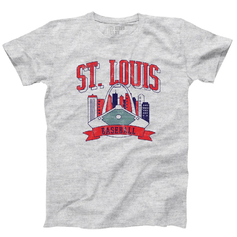 Baseball Field Skyline Unisex Short Sleeve T-Shirt Anti-Shrink Durable Soft