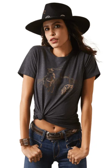 Ariat Women's Rodeo Stitches Charcoal Tee 10044617 Fleece Fabric Down Fabric Feather Fabric Ariat Women's Rodeo Stitches Charcoal Tee 10044617 Fleece Fabric Down Fabric Feather Fabric