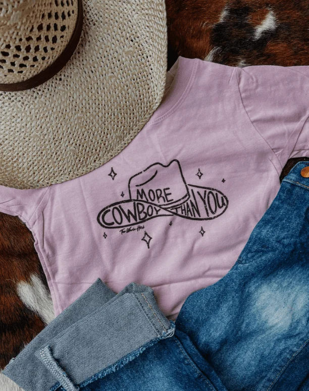 The Whole Herd Adult More Cowboy Than You Western Graphic Tee T-MCTU Mesh Blend Leather Blend Suede Blend The Whole Herd Adult More Cowboy Than You Western Graphic Tee T-MCTU Mesh Blend Leather Blend Suede Blend