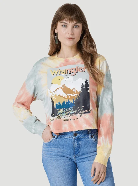 Wrangler Women's Retro Tie Dye Crop Long Sleeve Tee 112327239 Basic T-Shirt Crew Neck Short Sleeve Wrangler Women's Retro Tie Dye Crop Long Sleeve Tee 112327239 Basic T-Shirt Crew Neck Short Sleeve
