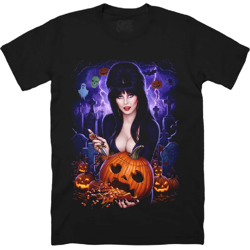 ELVIRA: QUEEN OF HALLOWEEN - T-SHIRT Rayon Velvet Corduroy