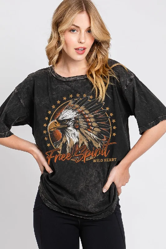Free Spirit Wild Heart Mineral Tee Hooded Caped Shawl Collar