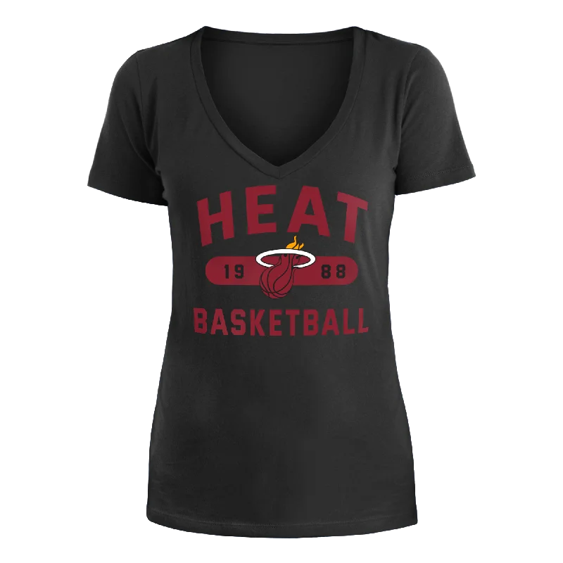 New Era Miami HEAT Basketball Women's Tee Nylon Fabric Polyester Fabric Spandex Fabric New Era Miami HEAT Basketball Women's Tee Nylon Fabric Polyester Fabric Spandex Fabric