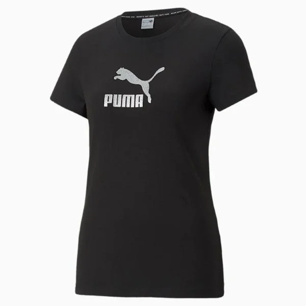 Puma Brand Love Metallic Logo Women's T-Shirt (Black) Lace Blend Ribbed Blend Corduroy Blend Puma Brand Love Metallic Logo Women's T-Shirt (Black) Lace Blend Ribbed Blend Corduroy Blend