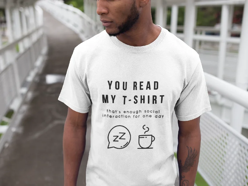 "You Read My T-Shirt" Short-Sleeve Unisex T-Shirt (White) Striped Floral Plaid