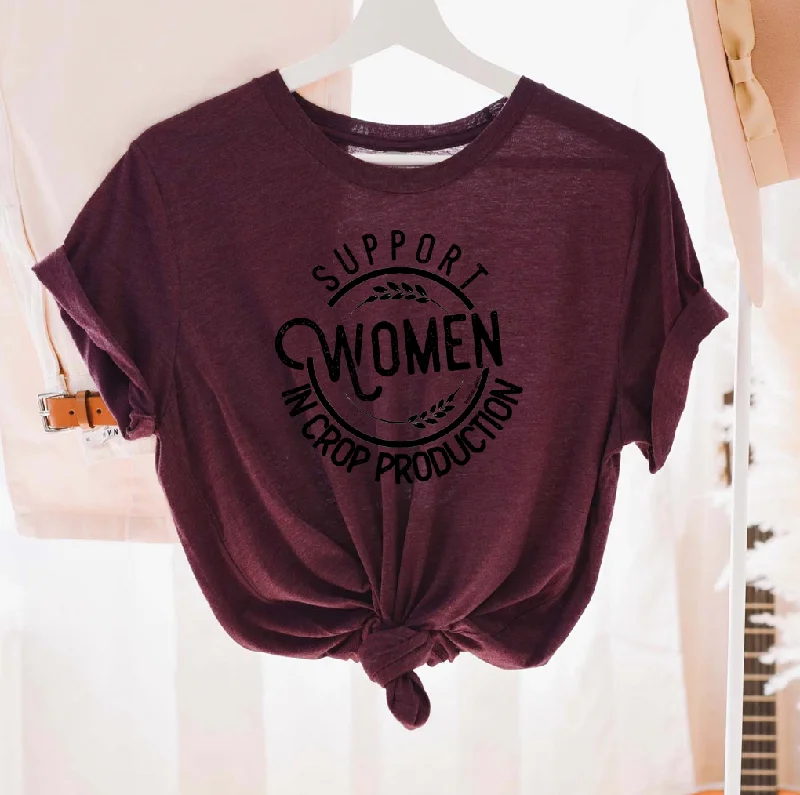 Support Women in Crop Production T-Shirt (XS-4XL) - Multiple Colors! Handmade Hand-knitted Hand-woven Support Women in Crop Production T-Shirt (XS-4XL) - Multiple Colors! Handmade Hand-knitted Hand-woven