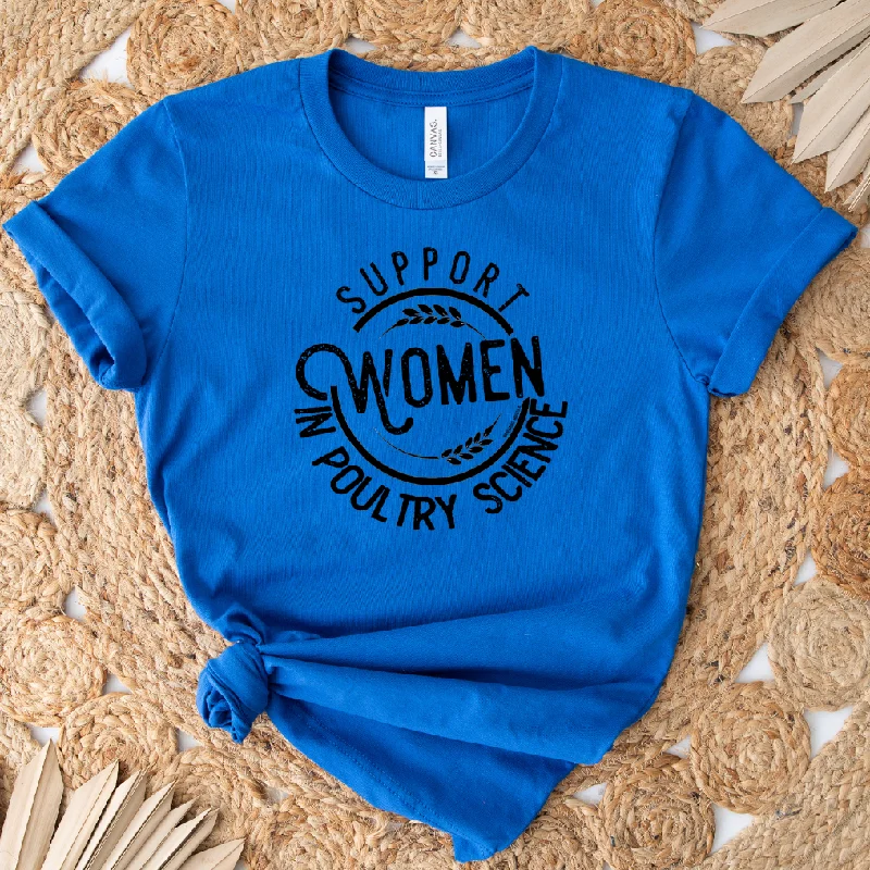 Support Women in Poultry Science T-Shirt (XS-4XL) - Multiple Colors! Jersey Fabric Tulle Fabric Batik Fabric