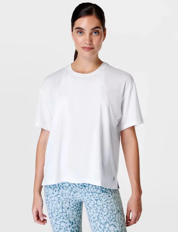 Soft Flow Studio T-Shirt - White Mesh Canvas Denim
