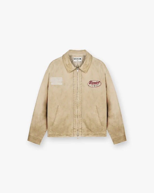 Represent X Duke + Dexter Multi Patch Carpenter Jacket - Sand Snapped Jacket Toggled Jacket Drawstring Jacket Represent X Duke + Dexter Multi Patch Carpenter Jacket - Sand Snapped Jacket Toggled Jacket Drawstring Jacket