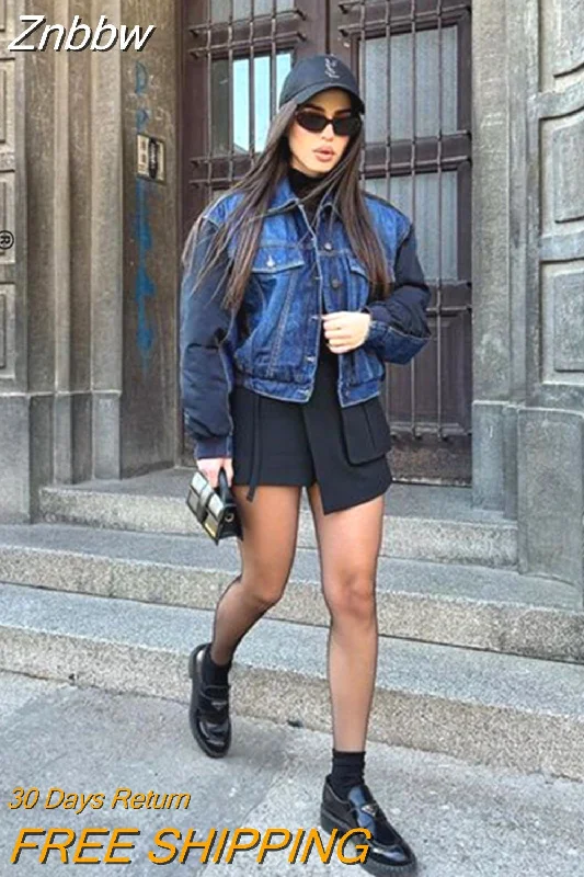 Znbbw TRAF Bomber Denim Jackets for Women Spring Autumn Vintage Chic Long Sleeve Single Breasted Jean Coats Tops Outerwear Chenille Jacket Brocade Jacket Lace Jacket Znbbw TRAF Bomber Denim Jackets for Women Spring Autumn Vintage Chic Long Sleeve Single Breasted Jean Coats Tops Outerwear Chenille Jacket Brocade Jacket Lace Jacket