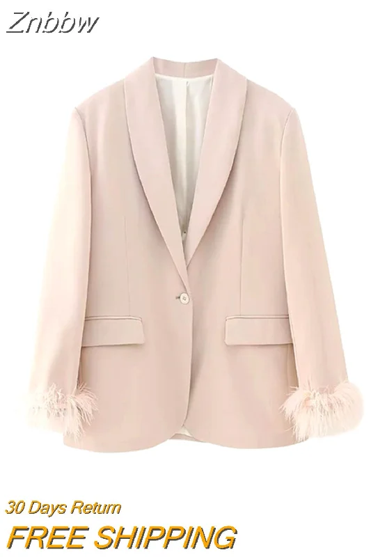 Znbbw TRAF Feather Blazer Women Button Fashion Woman Blazer 2023 Casual Elegant Womens Jackets Long Sleeve Women Coats Wool Fabric Cashmere Fabric Tweed Fabric Znbbw TRAF Feather Blazer Women Button Fashion Woman Blazer 2023 Casual Elegant Womens Jackets Long Sleeve Women Coats Wool Fabric Cashmere Fabric Tweed Fabric