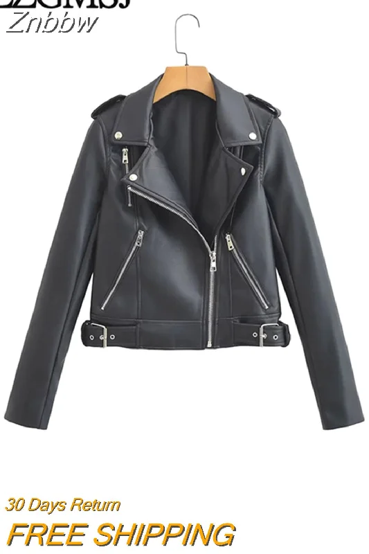 Znbbw TRAF Spring Autumn Pu Jacket Coat Women Long Sleeves Slim Warm Biker Faux Leather Jackets Coat Biker Jacket Streetwer Oversized Jacket Tailored Jacket Straight Jacket Znbbw TRAF Spring Autumn Pu Jacket Coat Women Long Sleeves Slim Warm Biker Faux Leather Jackets Coat Biker Jacket Streetwer Oversized Jacket Tailored Jacket Straight Jacket