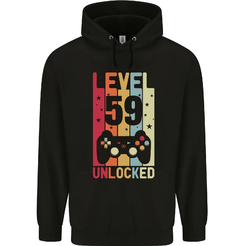 59th Birthday 59 Year Old Level Up Gaming Mens 80% Cotton Hoodie Hoodie with Hem Elastic Stretchable Comfortable 59th Birthday 59 Year Old Level Up Gaming Mens 80% Cotton Hoodie Hoodie with Hem Elastic Stretchable Comfortable