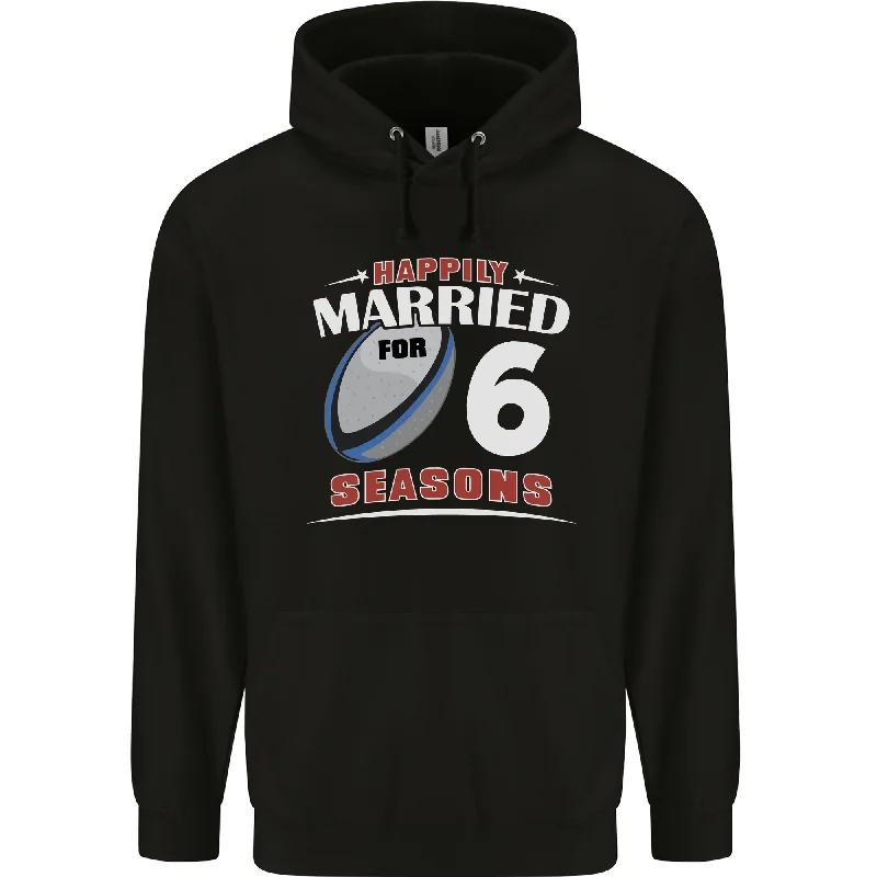6 Year Wedding Anniversary 6th Rugby Mens 80% Cotton Hoodie Hoodie with Relaxed Fit Easy Casual 6 Year Wedding Anniversary 6th Rugby Mens 80% Cotton Hoodie Hoodie with Relaxed Fit Easy Casual