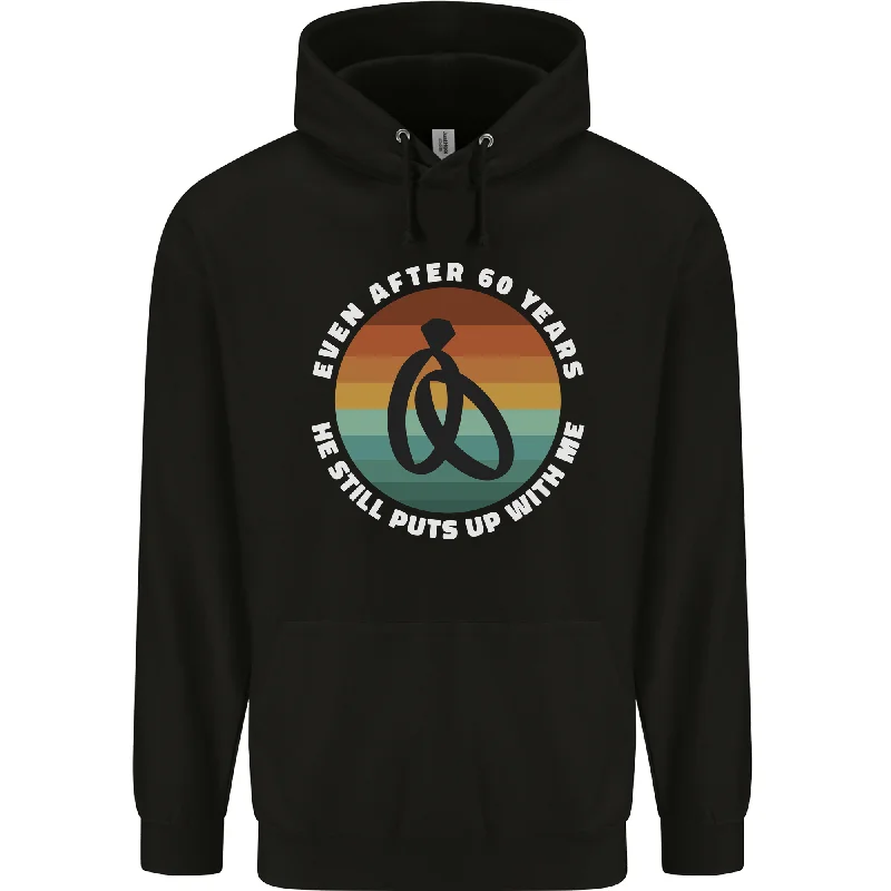 60 Year Wedding Anniversary 60th Marriage Mens 80% Cotton Hoodie Graphic Hoodie Design Print 60 Year Wedding Anniversary 60th Marriage Mens 80% Cotton Hoodie Graphic Hoodie Design Print