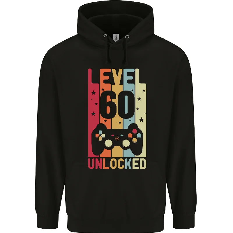 60th Birthday 60 Year Old Level Up Gaming Mens 80% Cotton Hoodie Hoodie with Batwing Sleeves Loose Dramatic 60th Birthday 60 Year Old Level Up Gaming Mens 80% Cotton Hoodie Hoodie with Batwing Sleeves Loose Dramatic