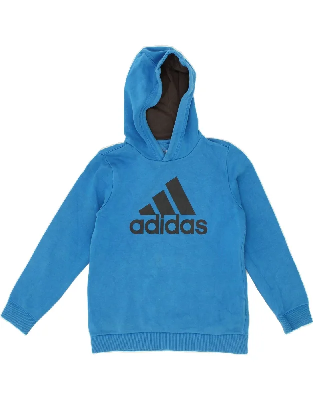 ADIDAS Boys Graphic Hoodie Jumper 11-12 Years Blue Cotton Hoodie with Magnetic Closure Innovative Modern ADIDAS Boys Graphic Hoodie Jumper 11-12 Years Blue Cotton Hoodie with Magnetic Closure Innovative Modern