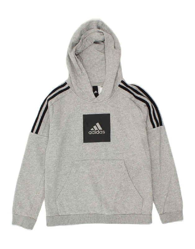 ADIDAS Boys Graphic Hoodie Jumper 11-12 Years Grey Cotton Hoodie with Elastic Waist Stretchable Comfortable ADIDAS Boys Graphic Hoodie Jumper 11-12 Years Grey Cotton Hoodie with Elastic Waist Stretchable Comfortable