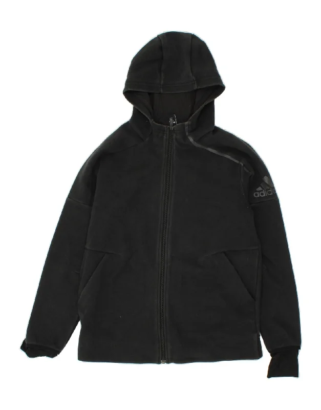 ADIDAS Boys Graphic Zip Hoodie Sweater 13-14 Years Black Cotton Hoodie with Hem Lace Feminine Delicate ADIDAS Boys Graphic Zip Hoodie Sweater 13-14 Years Black Cotton Hoodie with Hem Lace Feminine Delicate