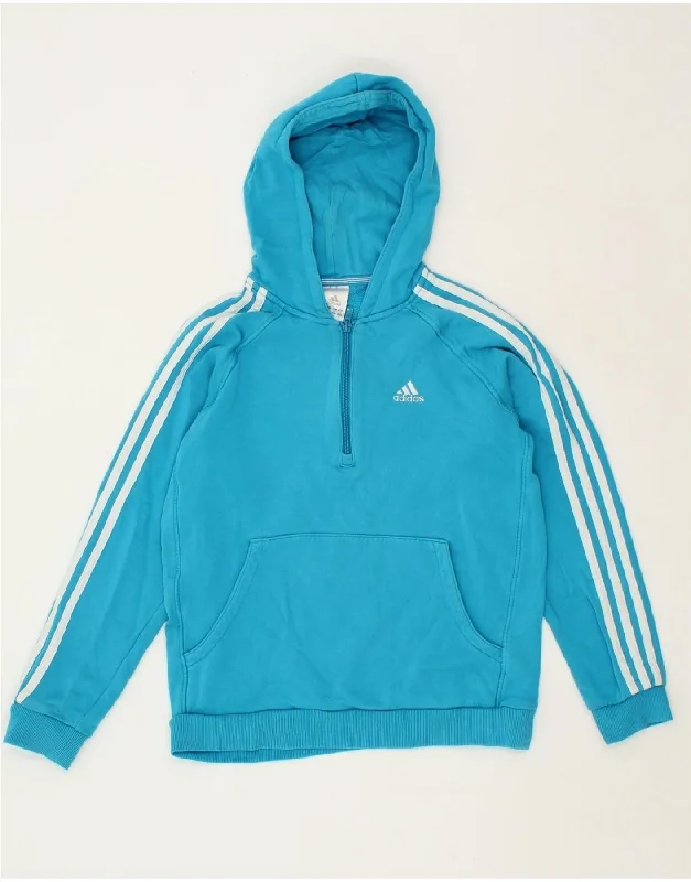 ADIDAS Boys Zip Neck Hoodie Jumper 11-12 Years Blue Cotton Hoodie with Turtle Neck Cozy Winter ADIDAS Boys Zip Neck Hoodie Jumper 11-12 Years Blue Cotton Hoodie with Turtle Neck Cozy Winter