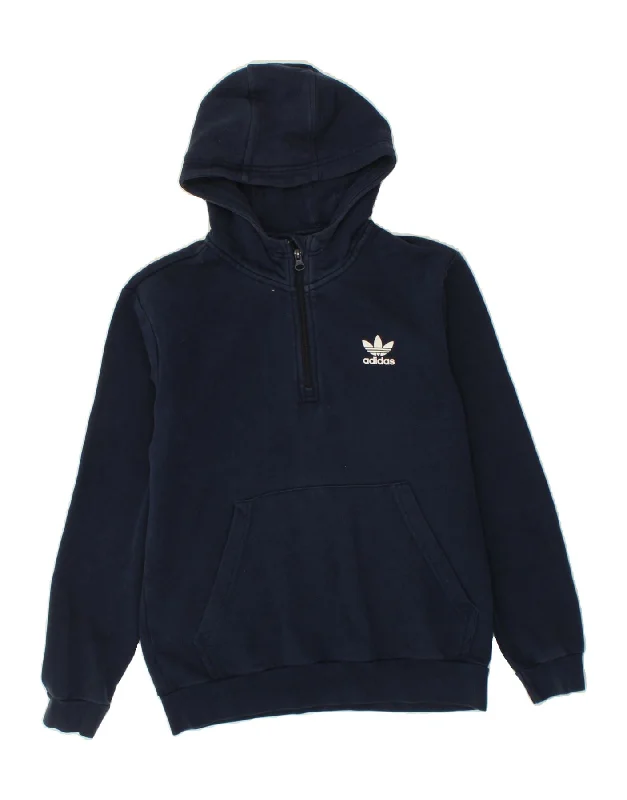 ADIDAS Boys Zip Neck Hoodie Jumper 13-14 Years Navy Blue Cotton Hoodie with Gradient Ombre Colorful ADIDAS Boys Zip Neck Hoodie Jumper 13-14 Years Navy Blue Cotton Hoodie with Gradient Ombre Colorful