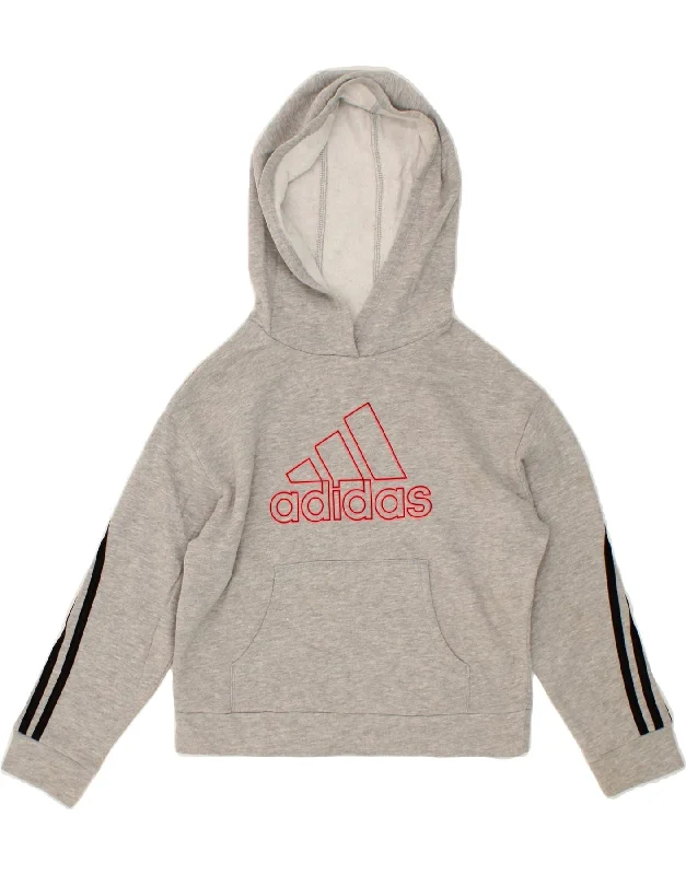 ADIDAS Girls Graphic Hoodie Jumper 10-11 Years Small Grey Cotton Hoodie with Slim Fit Tailored Modern ADIDAS Girls Graphic Hoodie Jumper 10-11 Years Small Grey Cotton Hoodie with Slim Fit Tailored Modern