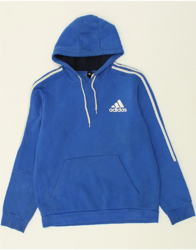 ADIDAS Mens Hoodie Jumper Large Blue Cotton Hoodie with Earth Tones Natural Calm