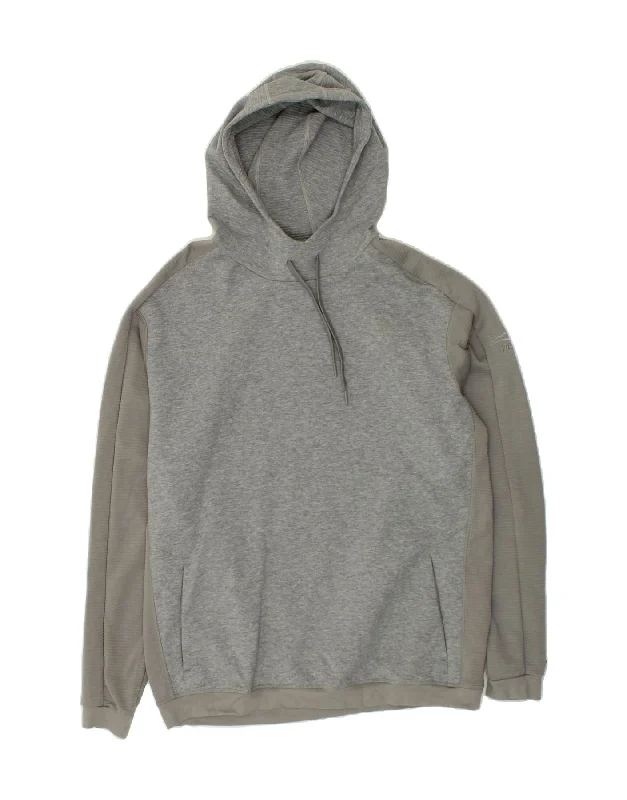 ADIDAS Mens Hoodie Jumper Large Grey Colourblock Cotton Hoodie with Side Slits Relaxed Casual ADIDAS Mens Hoodie Jumper Large Grey Colourblock Cotton Hoodie with Side Slits Relaxed Casual