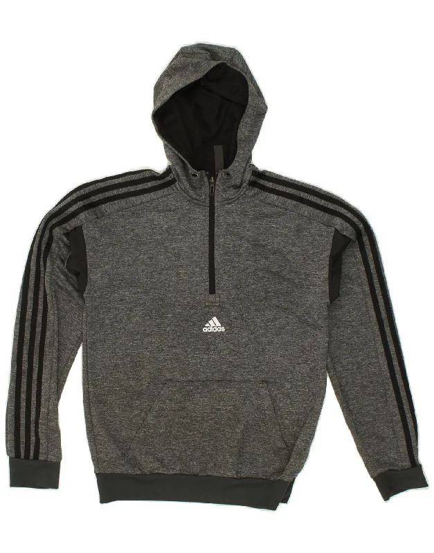 ADIDAS Mens Zip Neck Hoodie Jumper XS Grey Flecked Polyester Hoodie with Turtle Neck Cozy Winter ADIDAS Mens Zip Neck Hoodie Jumper XS Grey Flecked Polyester Hoodie with Turtle Neck Cozy Winter