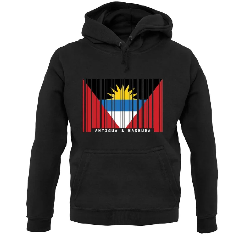 Antigua And Barbuda Barcode Style Flag Unisex Hoodie Hoodie with Snap Buttons Easy Quick Antigua And Barbuda Barcode Style Flag Unisex Hoodie Hoodie with Snap Buttons Easy Quick